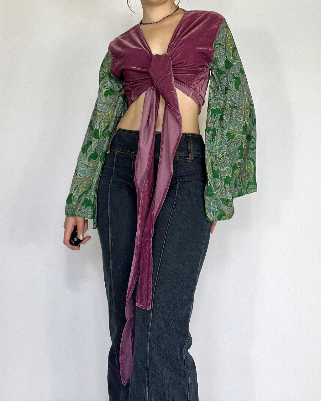 Velvet Vine Wrap Top