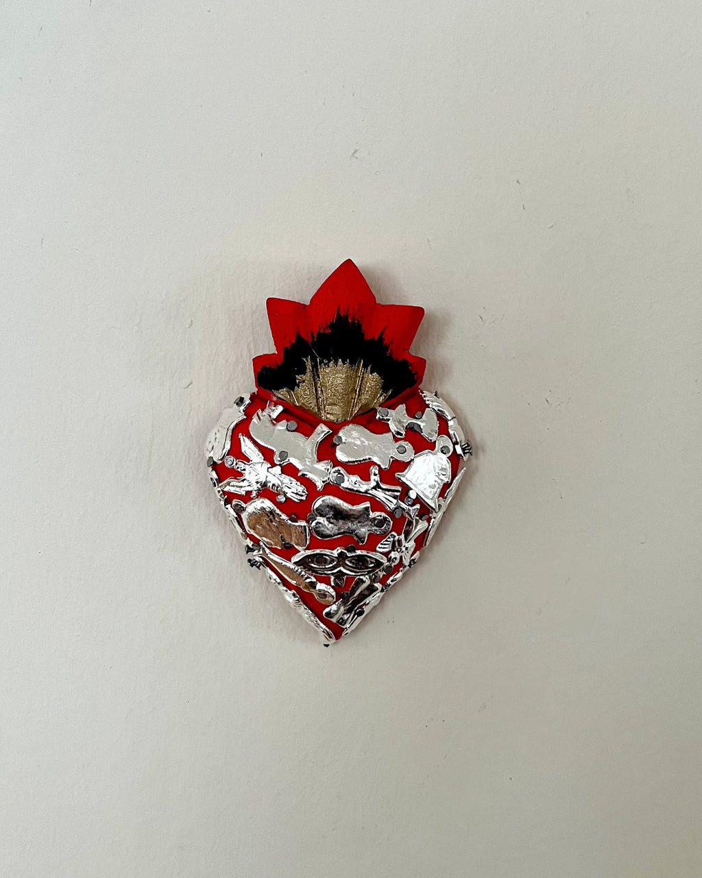 Mexican Milagro Sacred Heart - Red