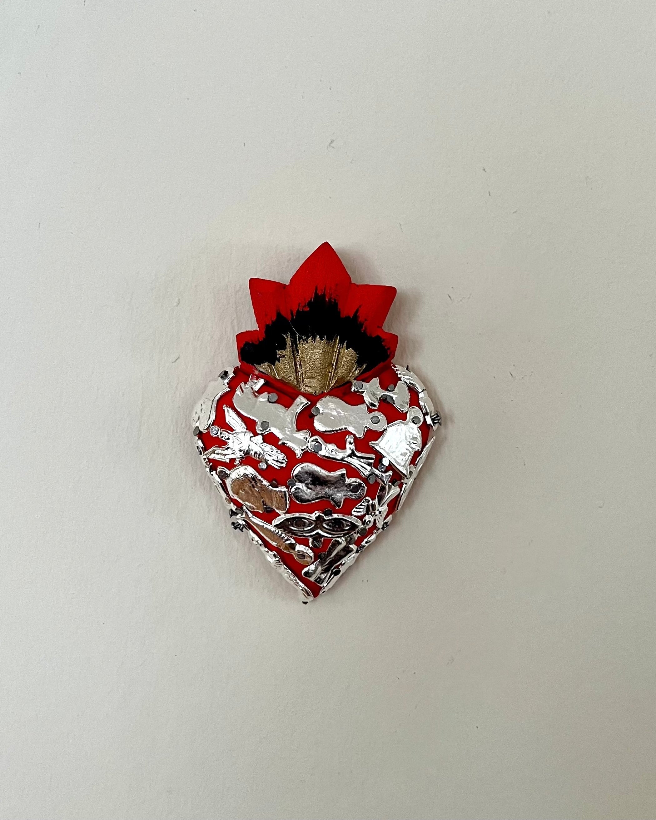 Mexican Milagro Sacred Heart - Red