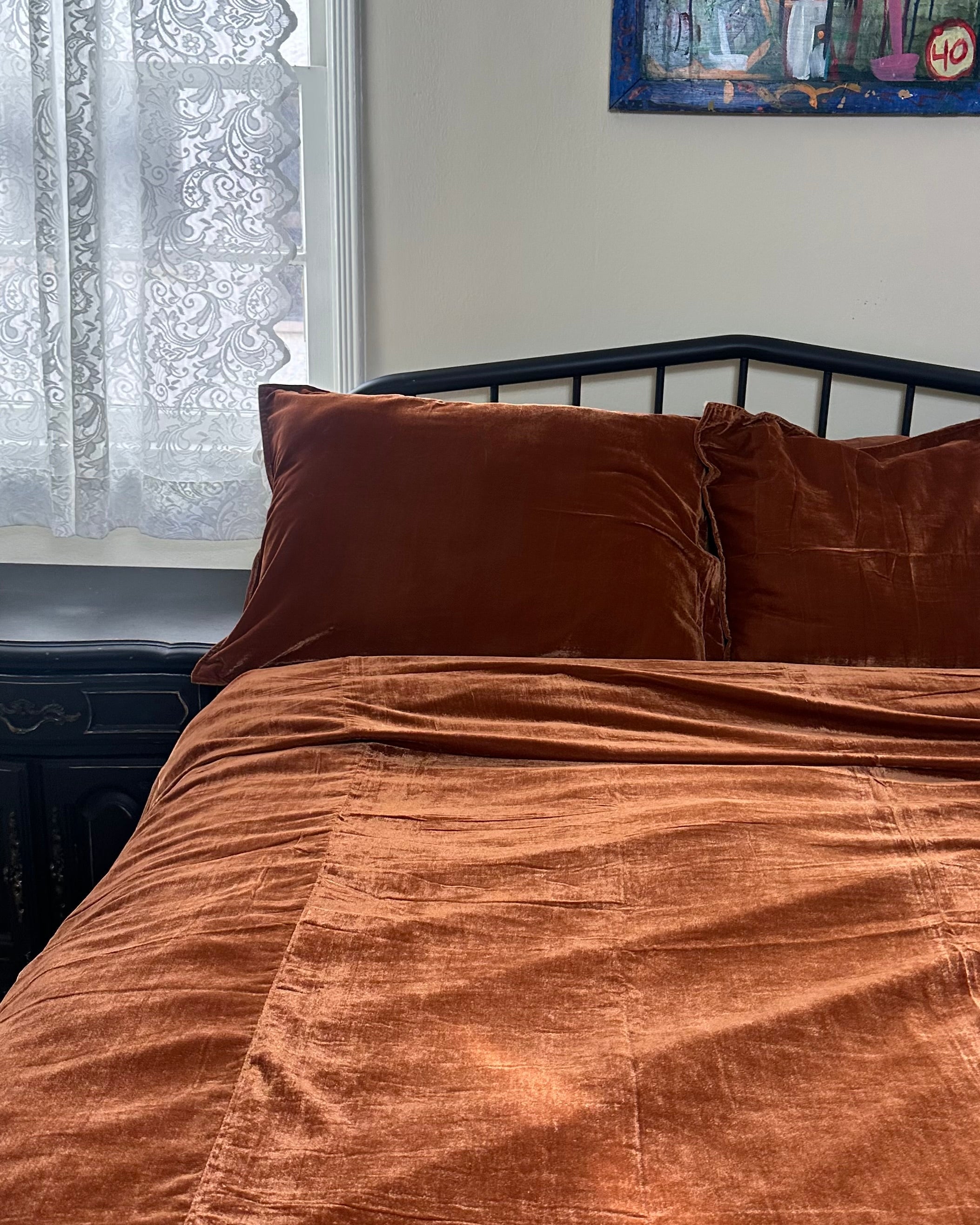 Velvet Duvet Cover - Orange