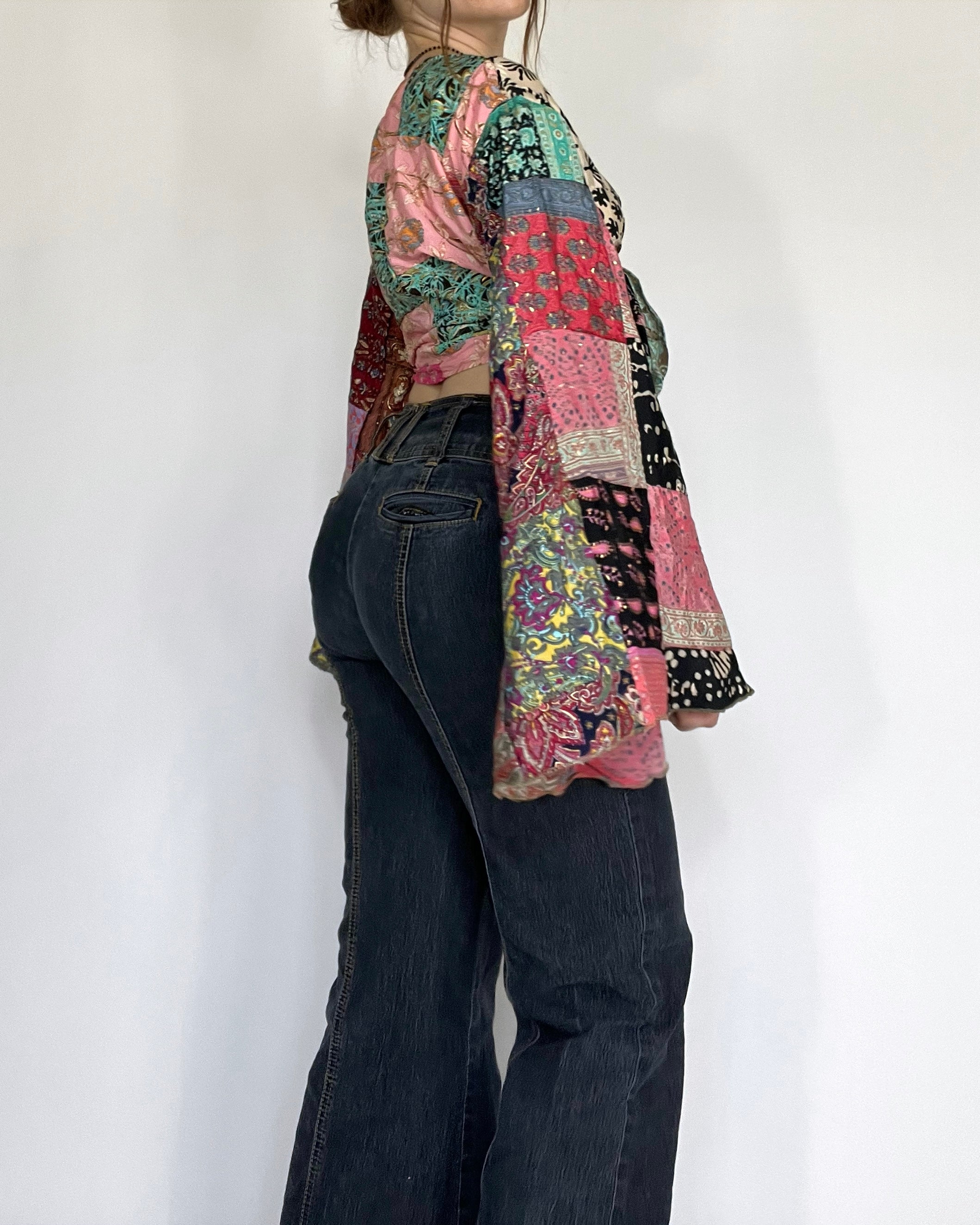 Patchwork Dreams Bell Sleeve Top