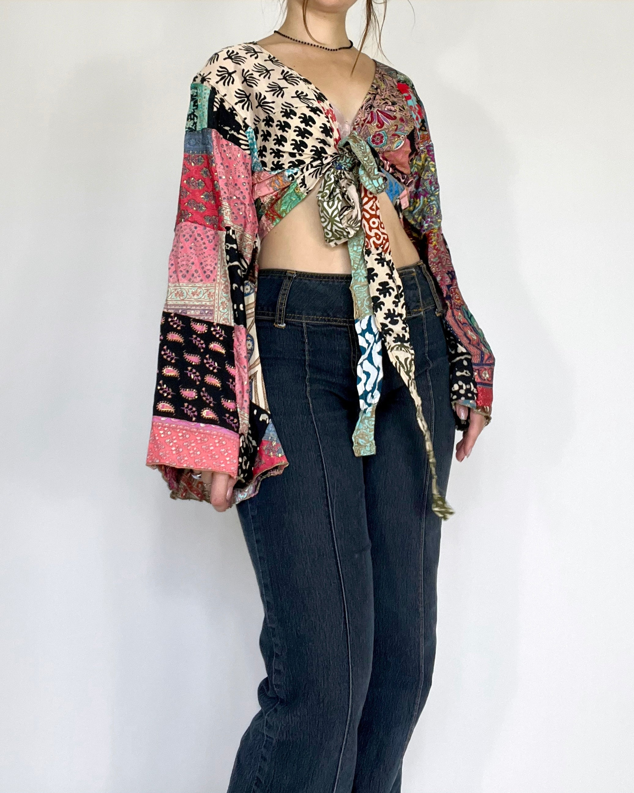 Patchwork Dreams Bell Sleeve Top